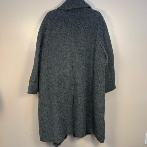 Talbots Bow Neck Wool Alpaca Midi Length Coat Cape Wrap Front - Picture 14 of 16